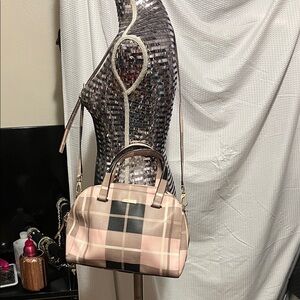 Kate Spade Checkered Satchel in Pink and Black